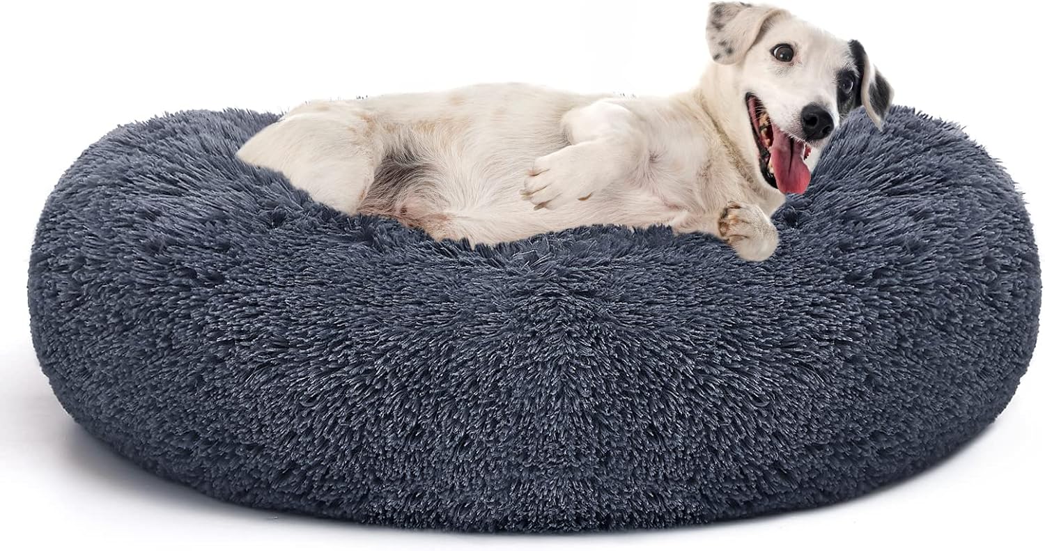 Dog Bed Comfortable Donut Cuddler Round Pet Beds Ultra Soft Washable Dog