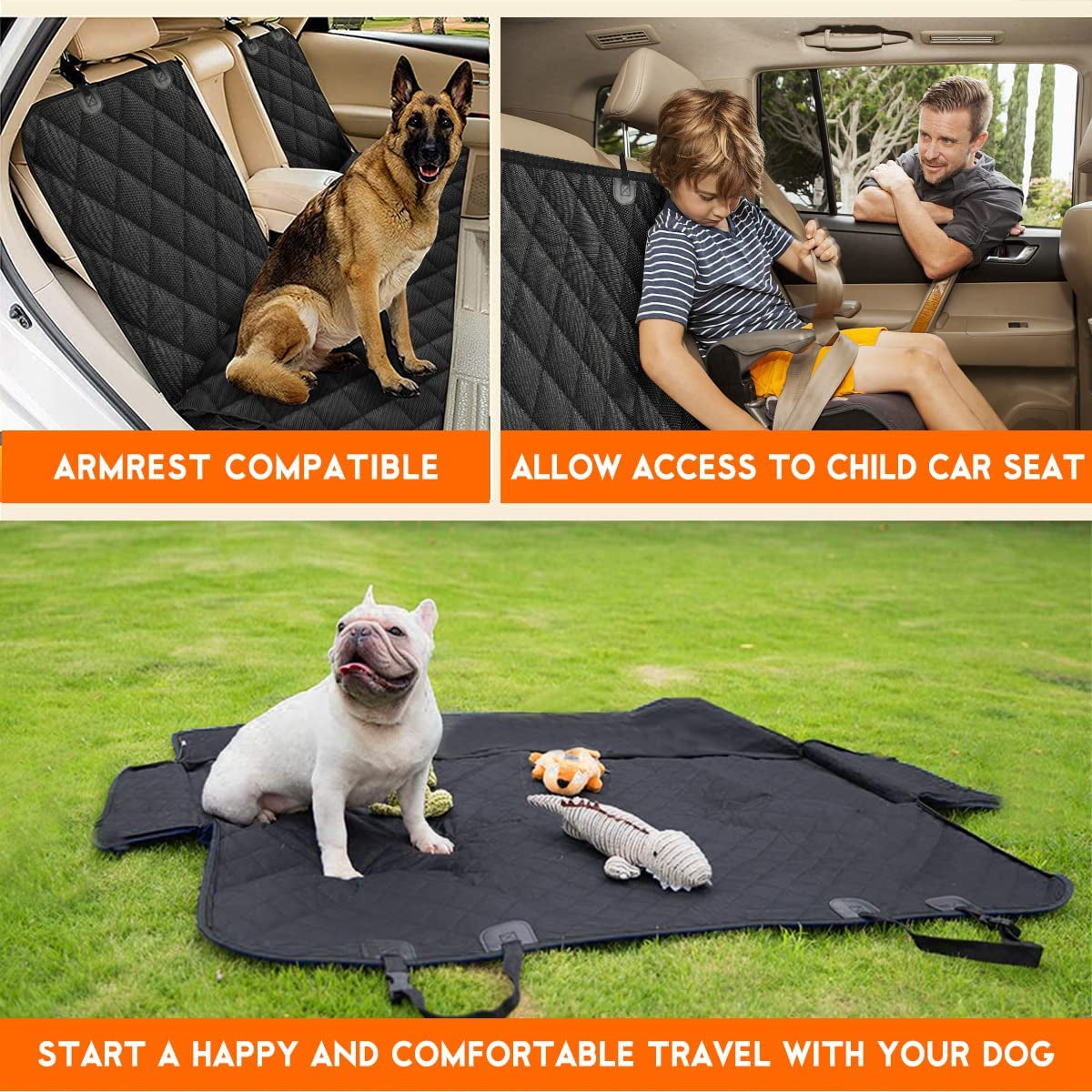 Pet Dog Seat Cover for Truck SUV Car Back Seat Protector Hammock Mat Waterproof