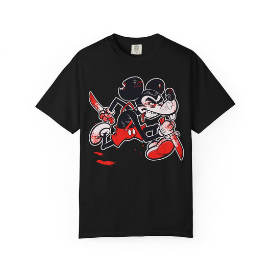 Psycho Mouse Street Tee – Killer Cartoon Chaos Printify