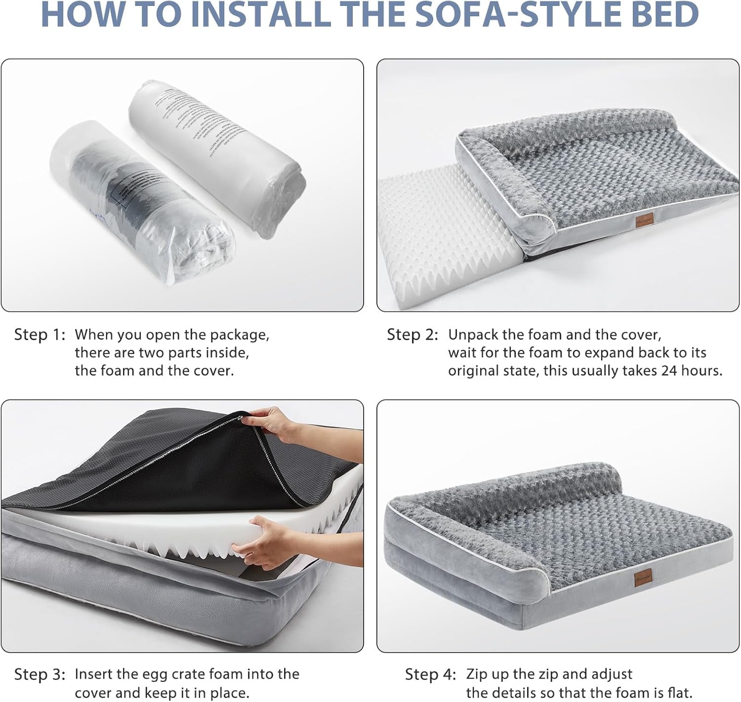 Orthopedic Dog Bed for Extra Large Dogs-Big Waterproof Sofa Dog Bed with Removable Washable Cover, Large Pet Bed with Waterproof Lining and Nonskid Bottom,Pet Bed for Large Dogs