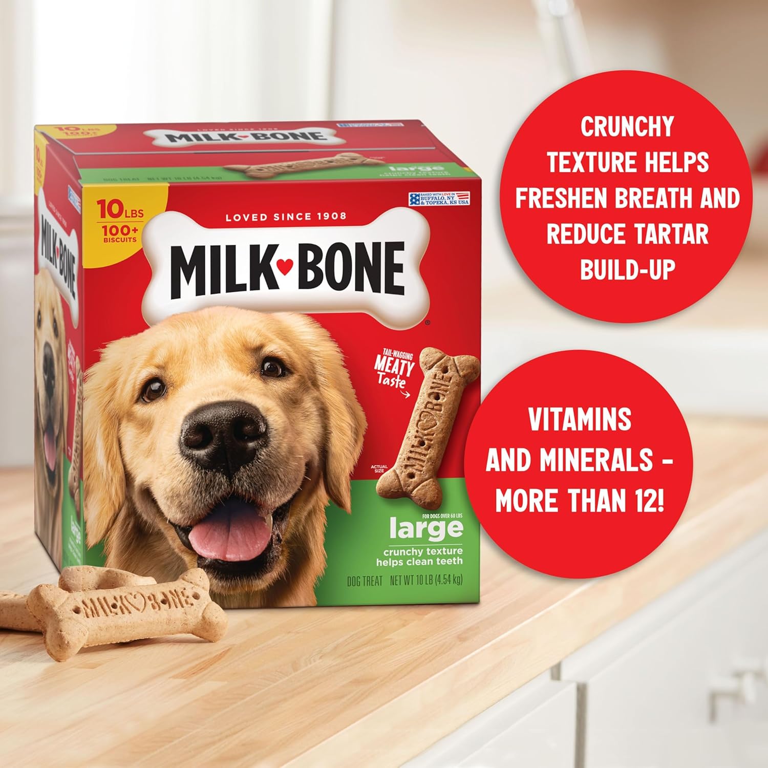 2Pack Original Dog Treats Biscuits for Large Dogs, 10 Pounds (Packaging May Vary)