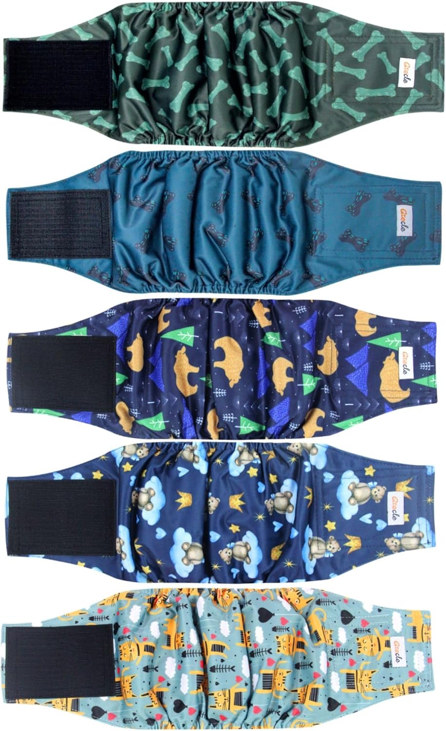 5 Pack Dog Diapers Male Reusable, Premium Belly Bands for Male Dogs