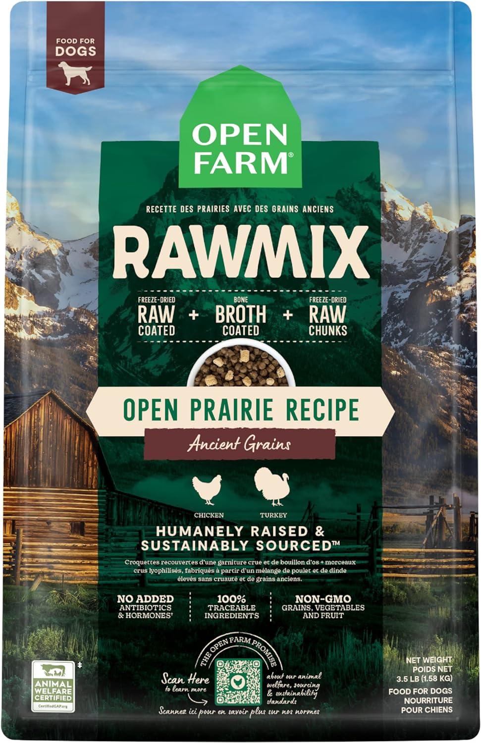 RawMix Dry Dog Food with Ancient Grains, 3.5lb Bag
