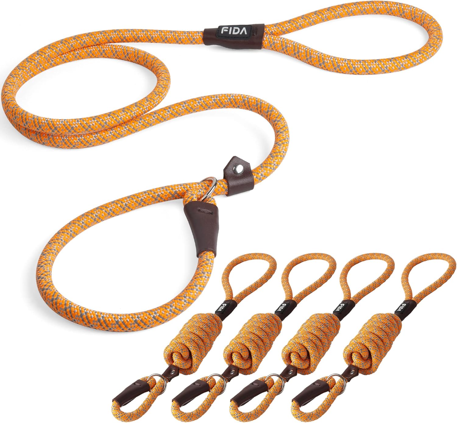 Dog Leash British Style Training Slip Lead Mocha 6 Foot Lead