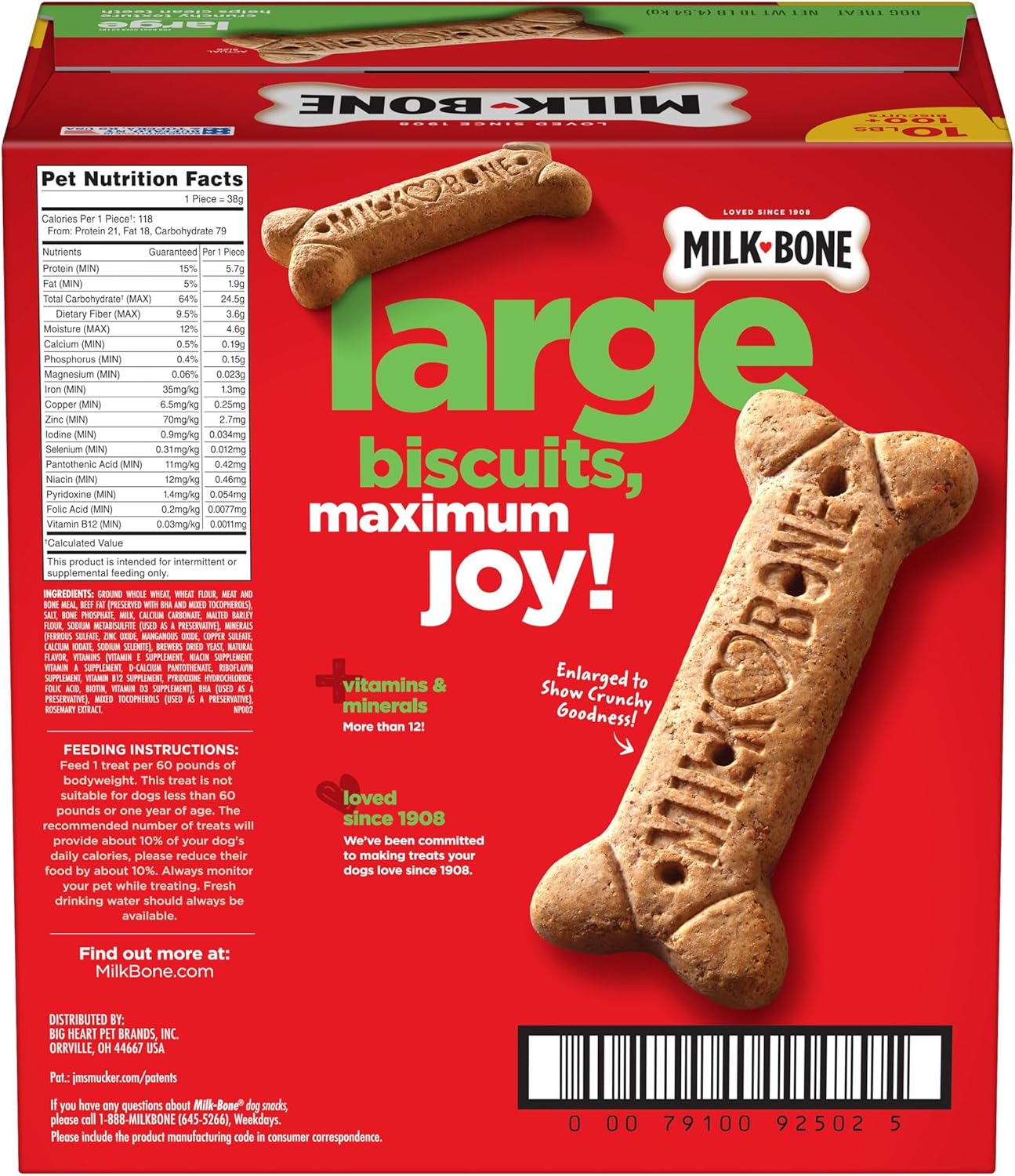 2Pack Original Dog Treats Biscuits for Large Dogs, 10 Pounds (Packaging May Vary)