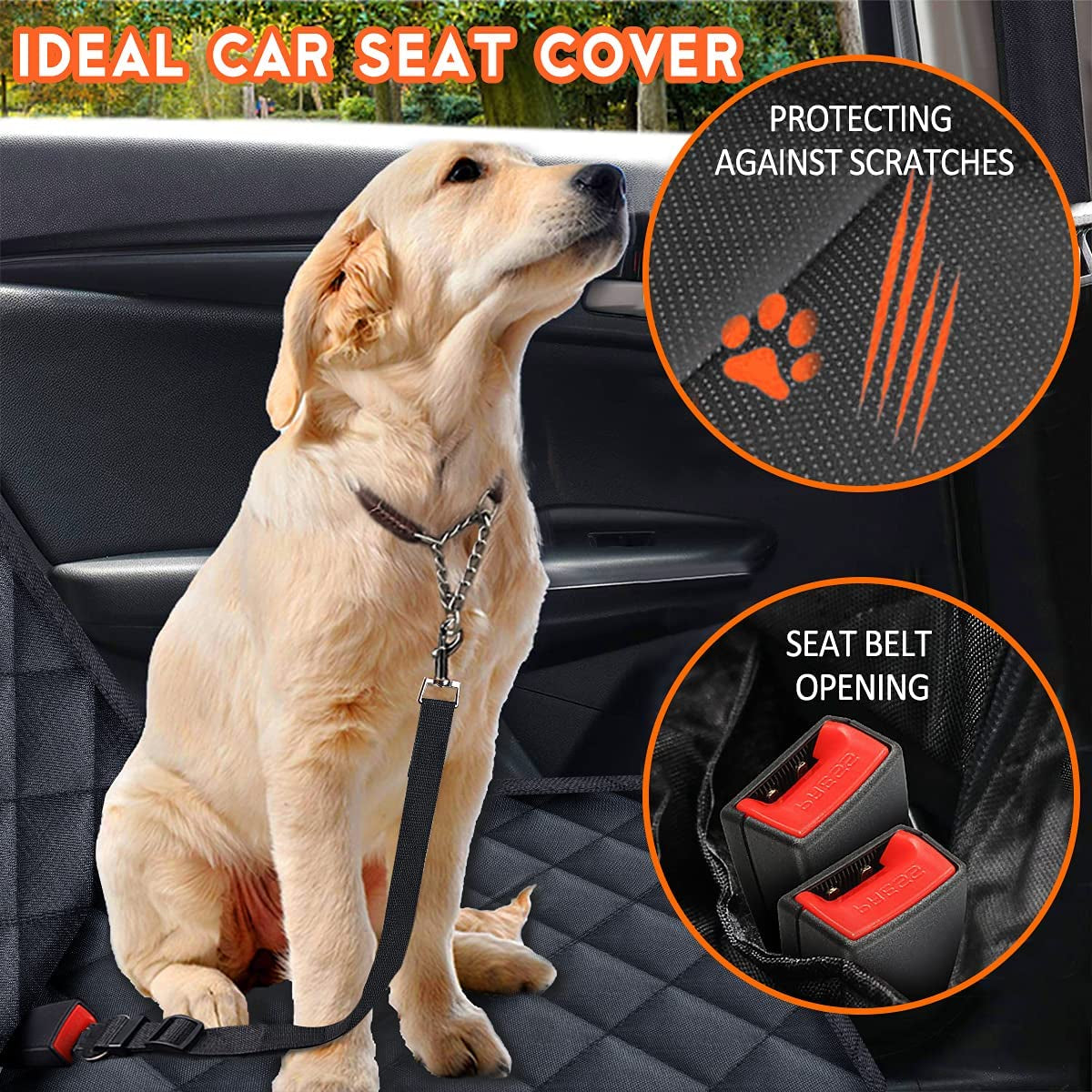 Pet Dog Seat Cover for Truck SUV Car Back Seat Protector Hammock Mat Waterproof