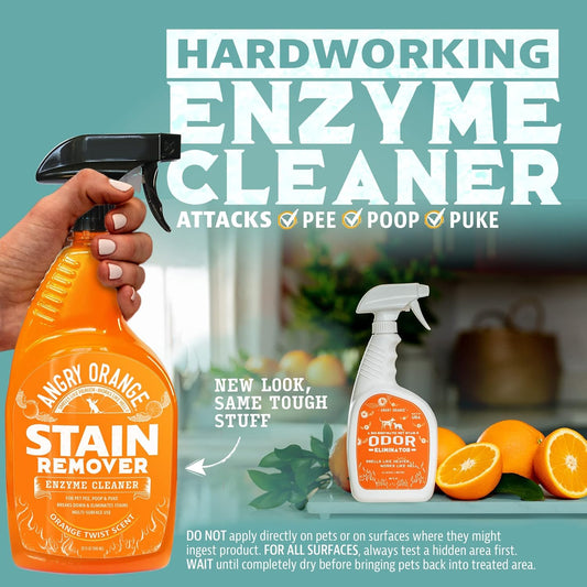 Angry Orange Stain Remover , 32oz Enzyme Pet Cleaner , Dog & Cat Urine Destroyer
