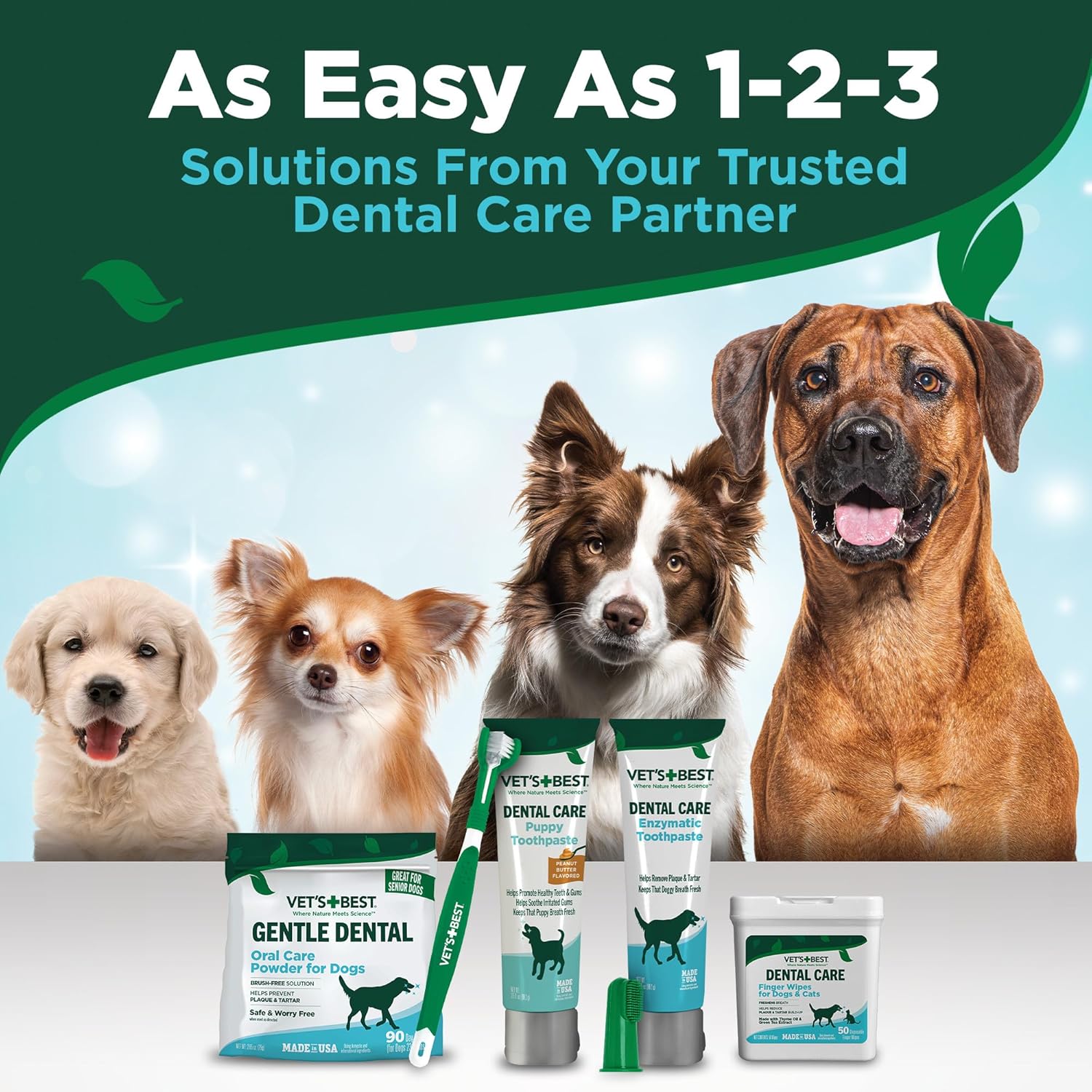 Dog Toothpaste & Dog Toothbrush, Dental Kit, Plaque Remover for Teeth