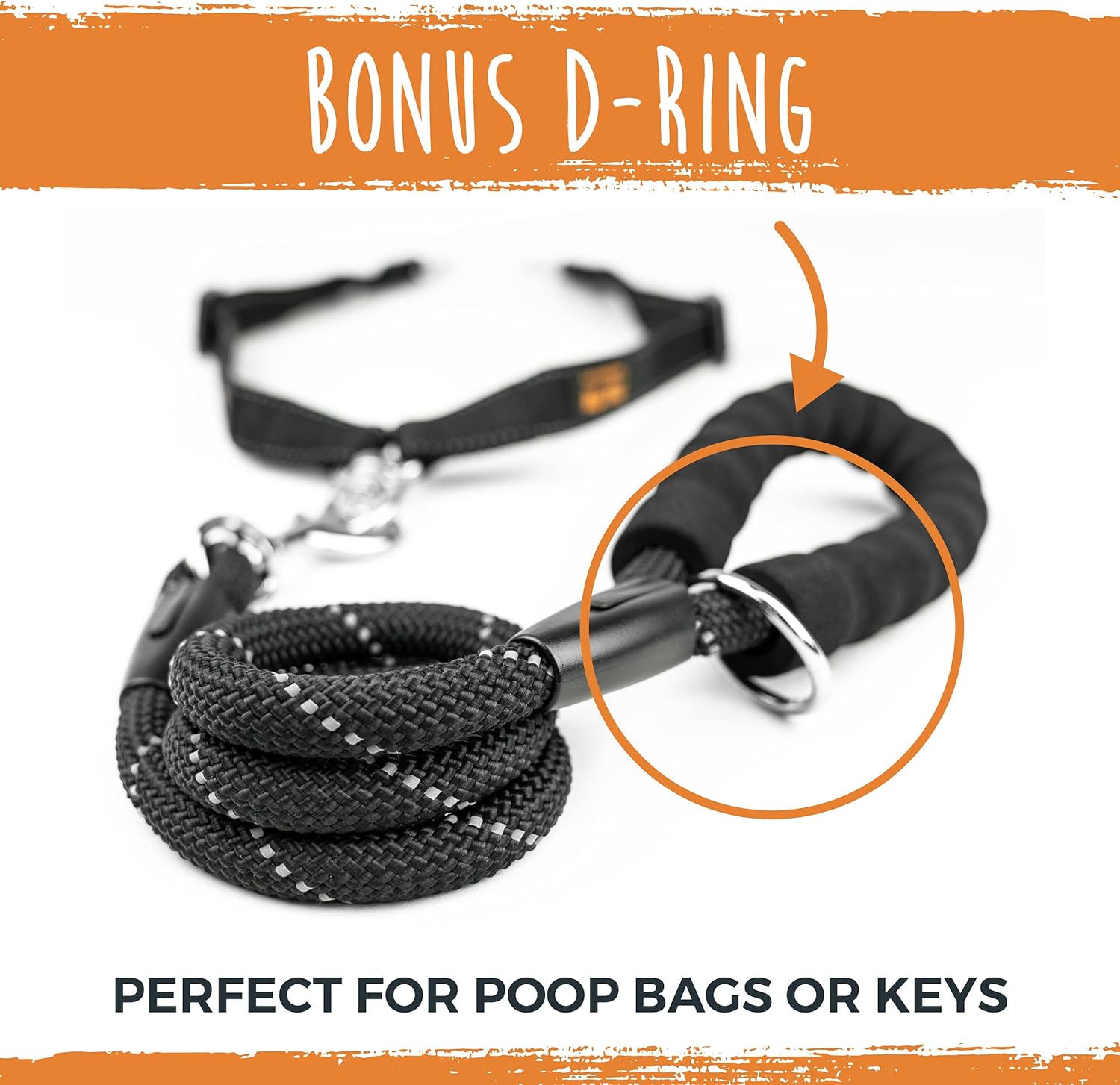 Double Dog Leash with Rope Handle - Double Leash for Two Dogs No Tangle Design