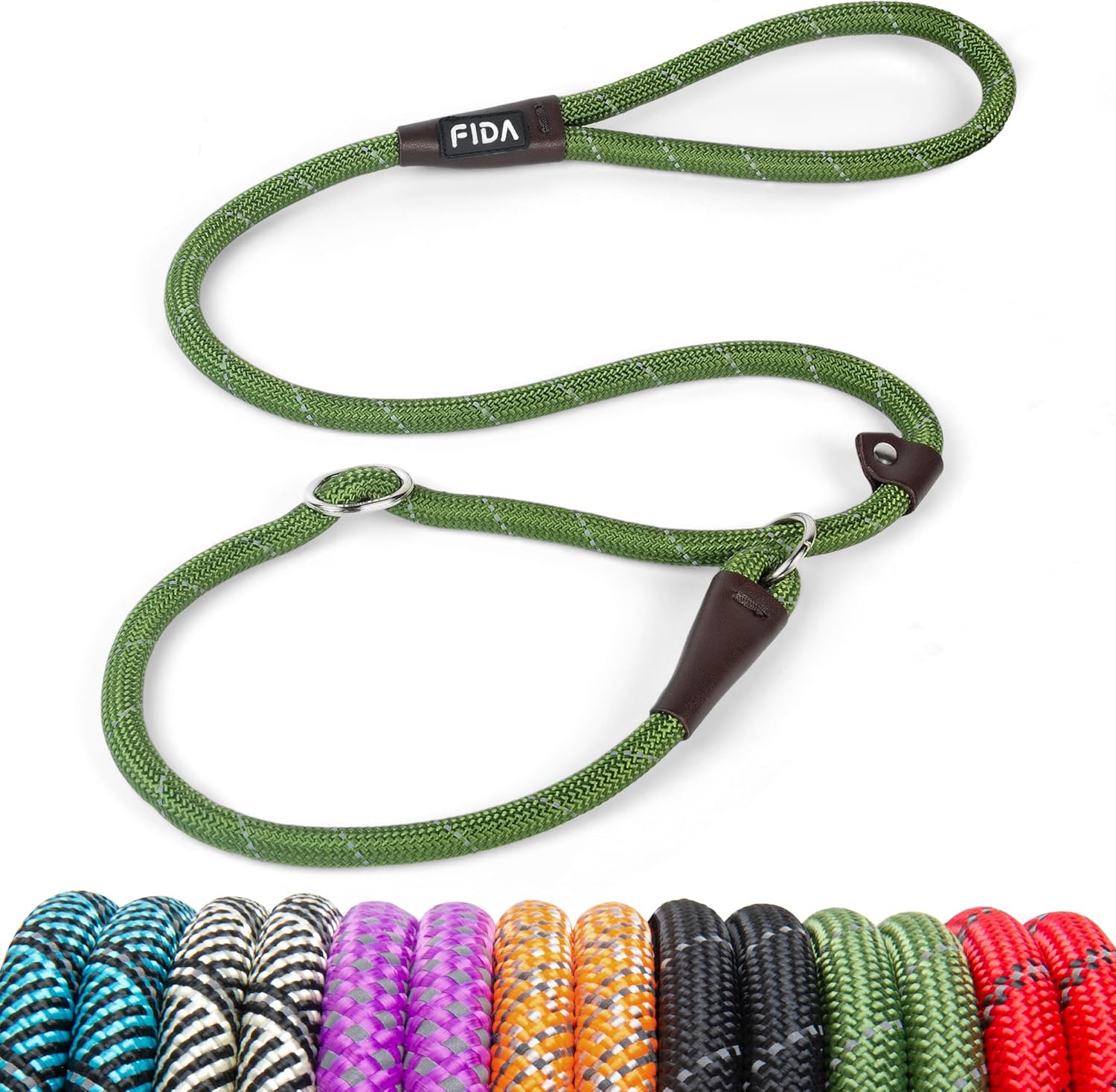 Dog Leash British Style Training Slip Lead Mocha 6 Foot Lead