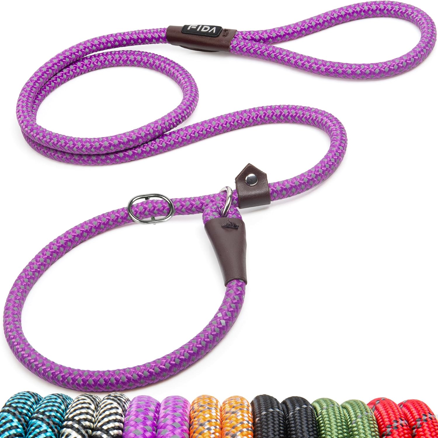 Dog Leash British Style Training Slip Lead Mocha 6 Foot Lead