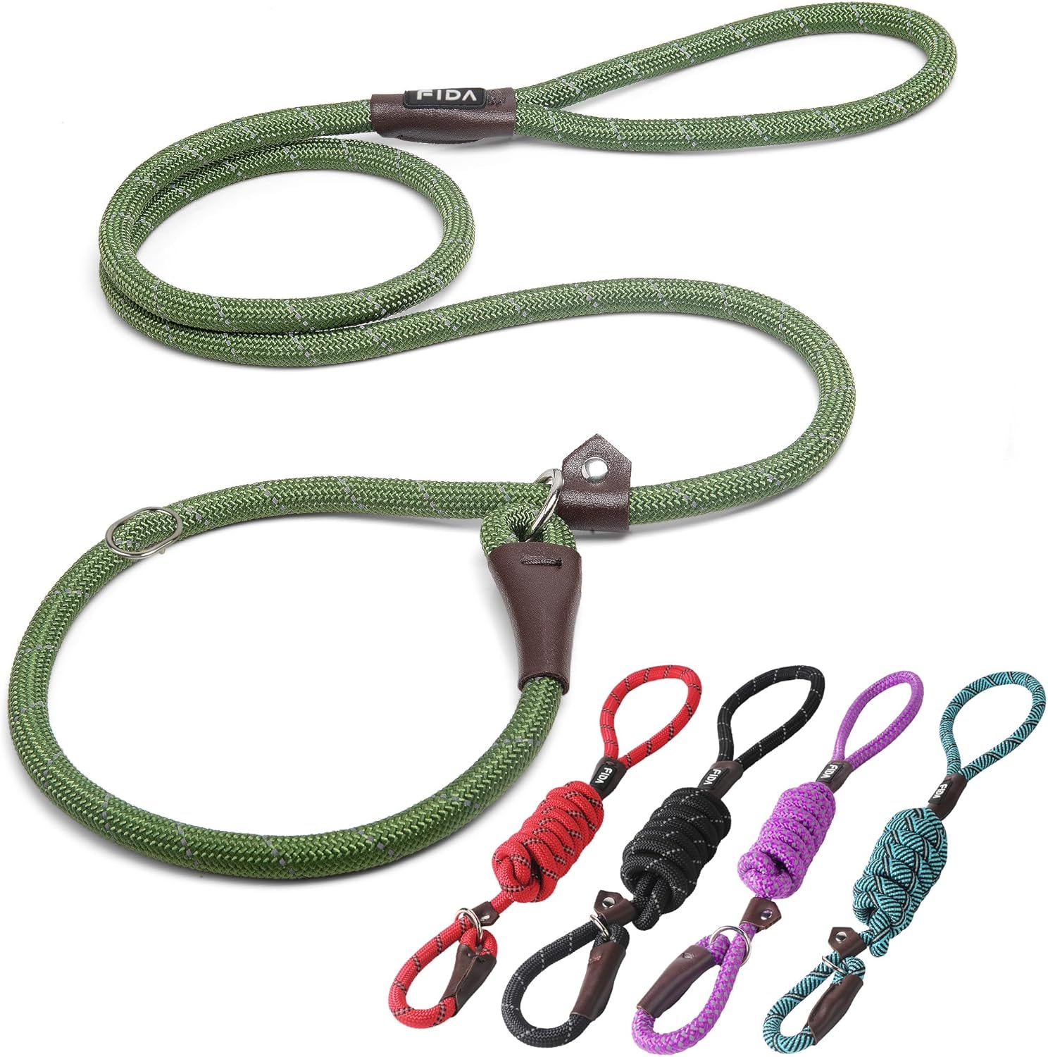 Dog Leash British Style Training Slip Lead Mocha 6 Foot Lead