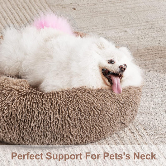 Dog Bed Comfortable Donut Cuddler Round Pet Beds Ultra Soft Washable Dog