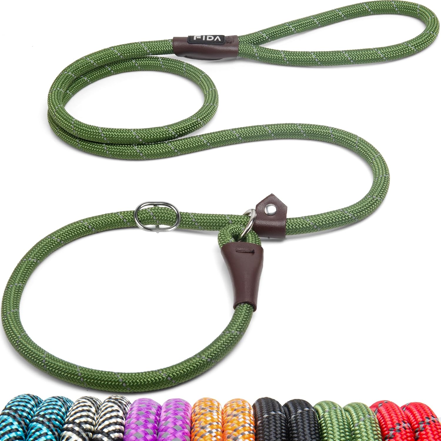 Dog Leash British Style Training Slip Lead Mocha 6 Foot Lead