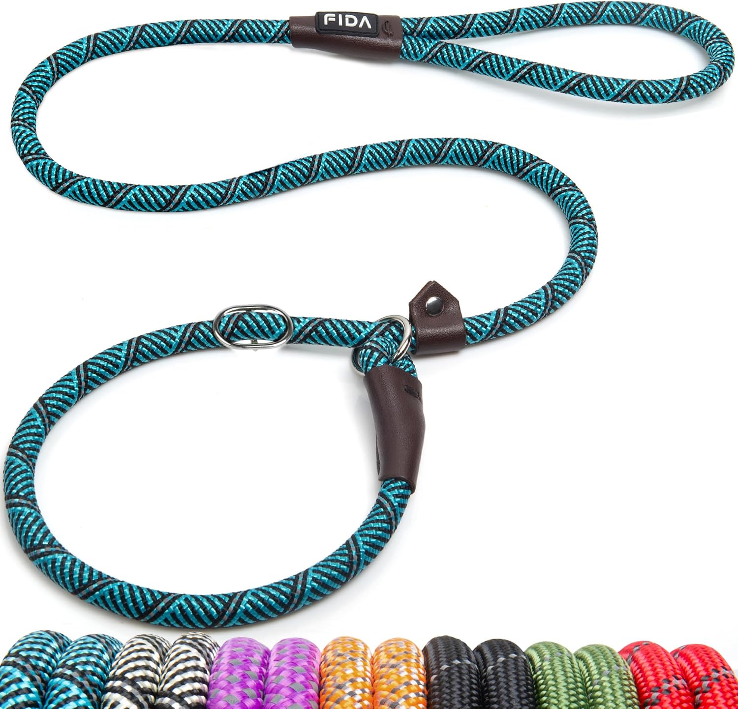 Dog Leash British Style Training Slip Lead Mocha 6 Foot Lead