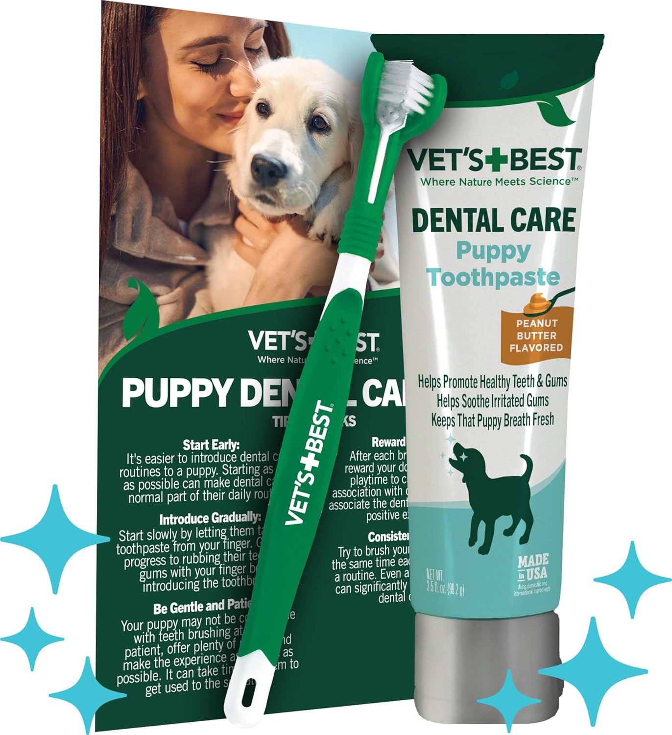 Dog Toothpaste & Dog Toothbrush, Dental Kit, Plaque Remover for Teeth