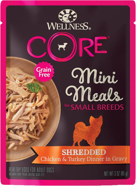 Wellness CORE Natural Grain Free Small Breed Mini Meals Wet Dog Food, Shredded