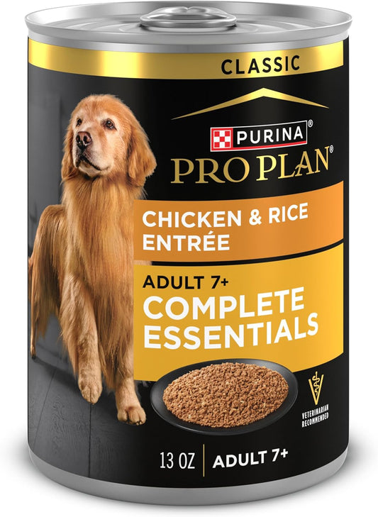 Wet Dog Food for Senior Dogs Adult 7 plus Chicken and Rice Entree Classic 13 Oz.