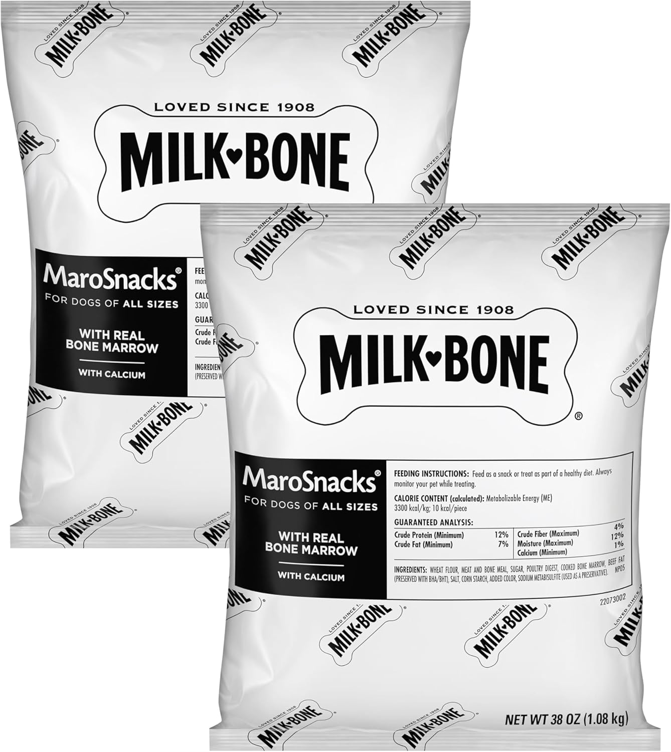 2 Pack Milk-Bone MaroSnacks Small Dog Treats with Bone Marrow, 40 oz
