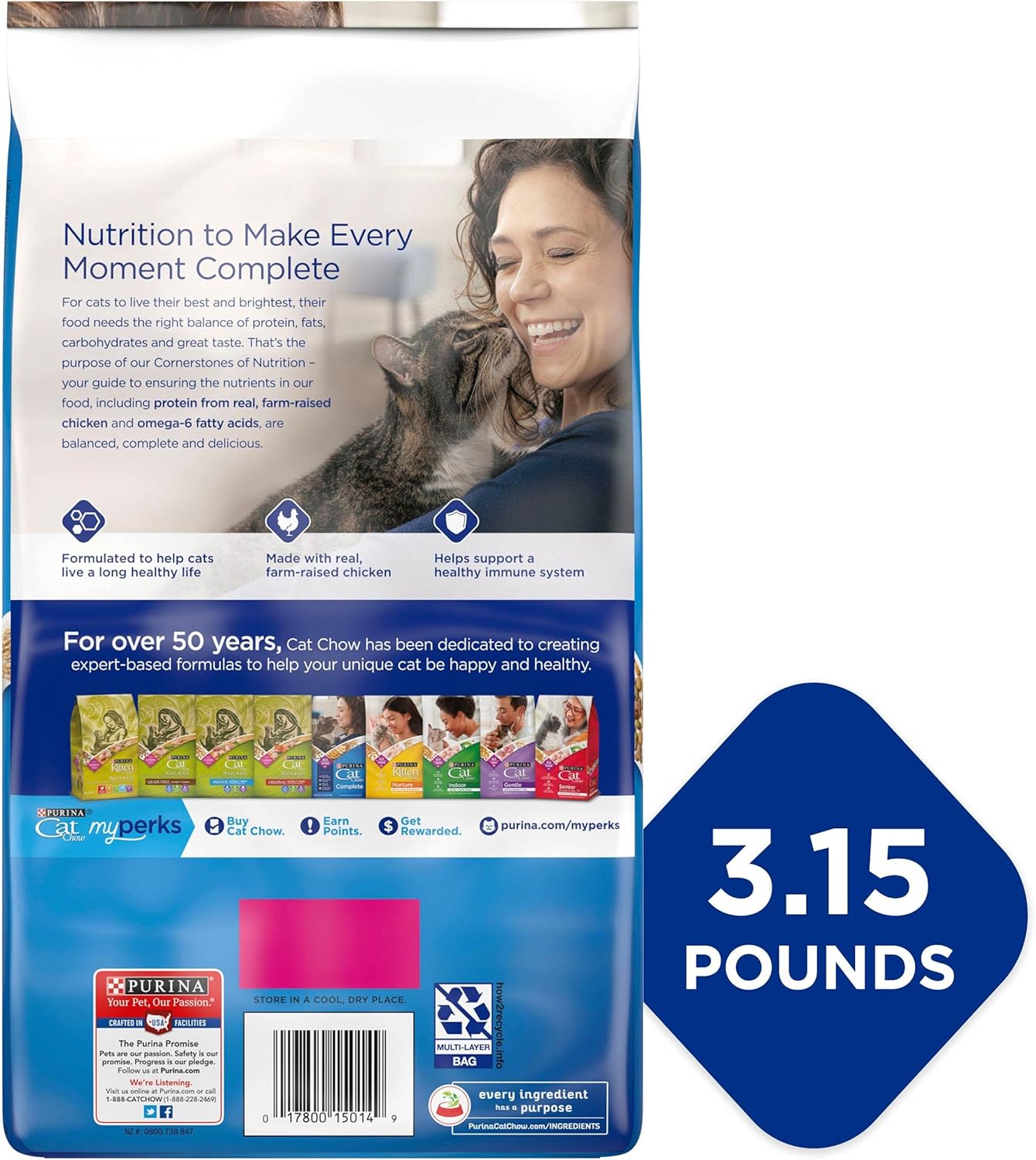 2Pack High Protein Dry Cat Food, Complete - (Pack of 4) 3.15 Lb. Bags