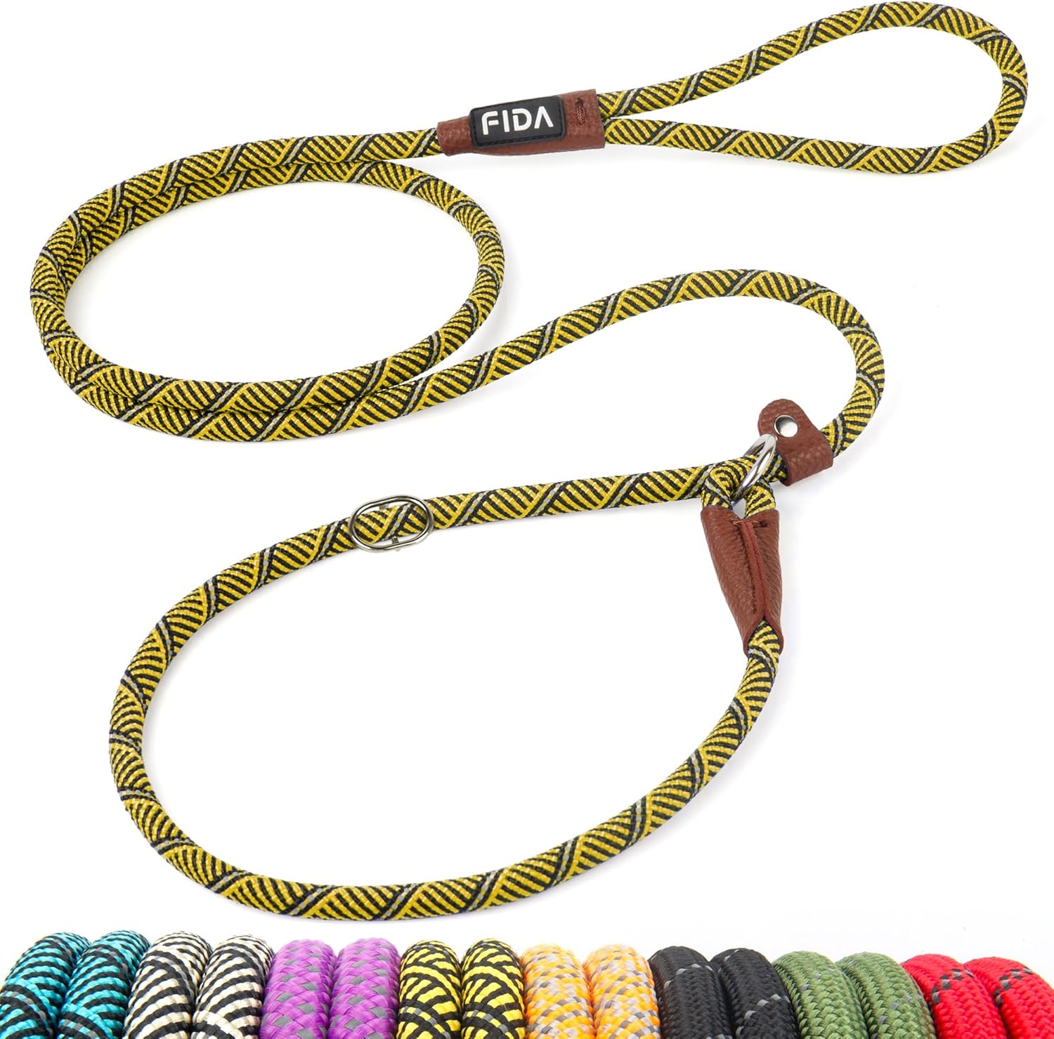 Dog Leash British Style Training Slip Lead Mocha 6 Foot Lead