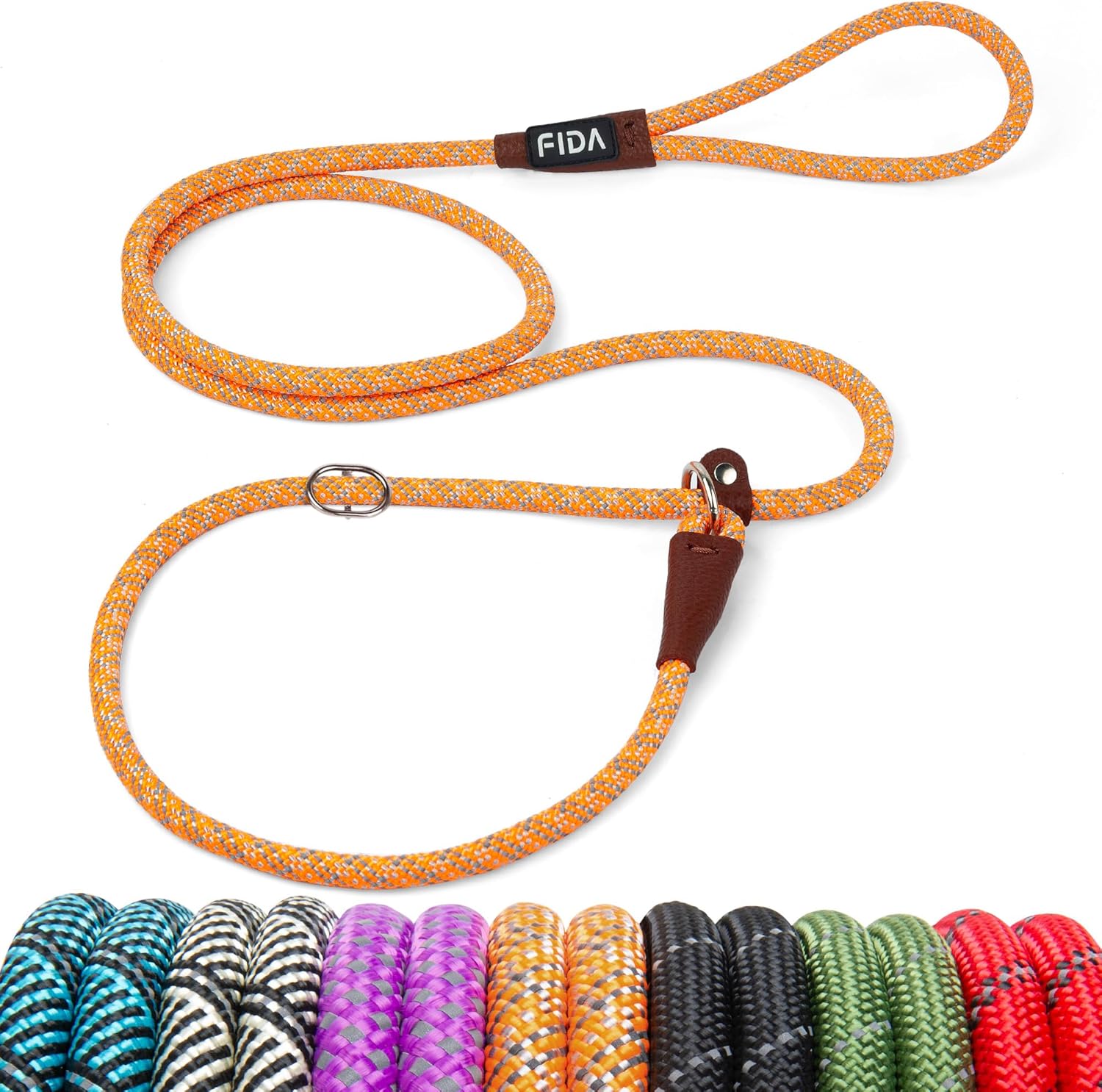 Dog Leash British Style Training Slip Lead Mocha 6 Foot Lead