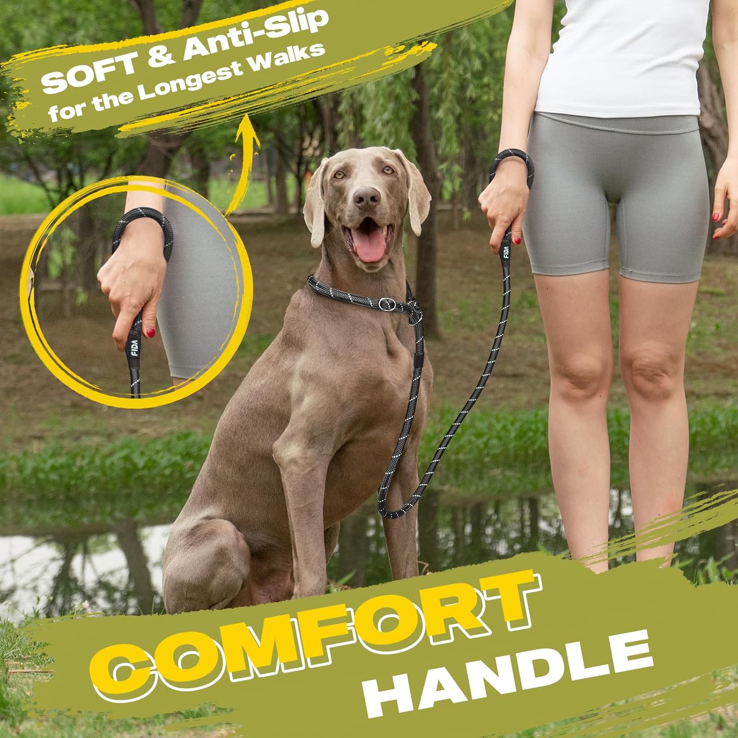 Dog Leash British Style Training Slip Lead Mocha 6 Foot Lead