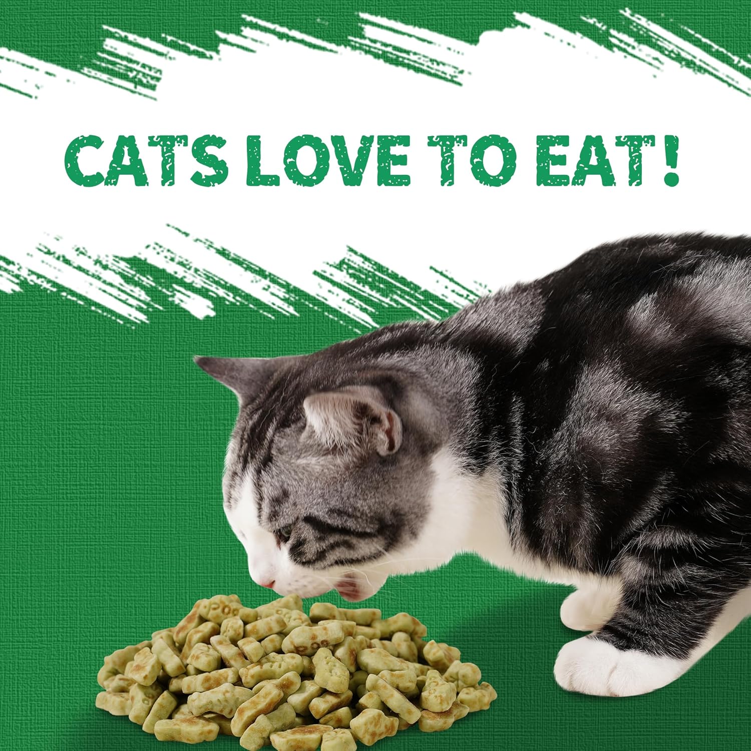 13.4 OZ Cat Grass Treats for Indoor Cats Hairball Control Natural Salmon Kitten Treats Healthy Cat Snacks Training Biscuits Catnip for Cats Dental Care