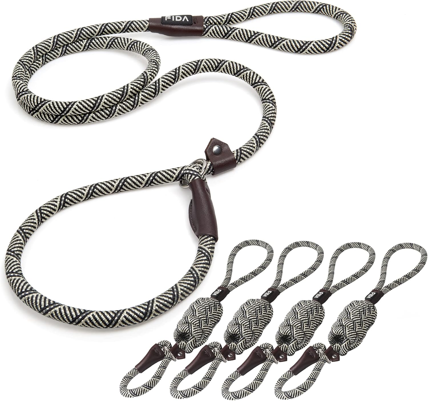 Dog Leash British Style Training Slip Lead Mocha 6 Foot Lead