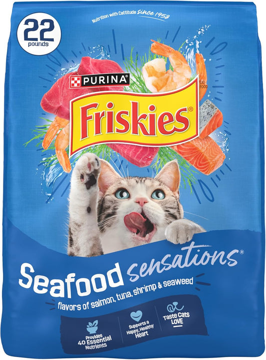 2Pack Purina  Dry Cat Food Seafood Sensations with Salmon, Tuna, and Shrimp Flavors - 22 Lb. Bag