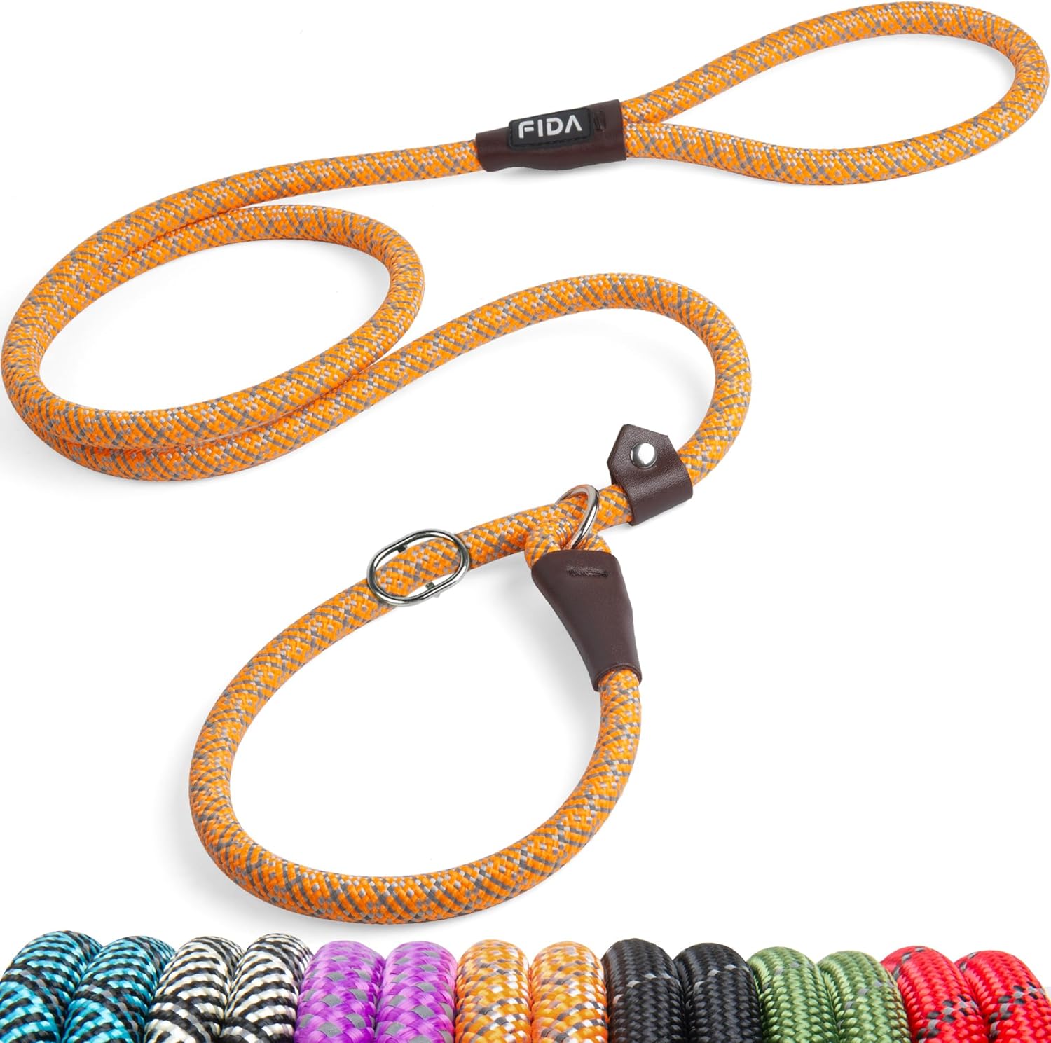 Dog Leash British Style Training Slip Lead Mocha 6 Foot Lead