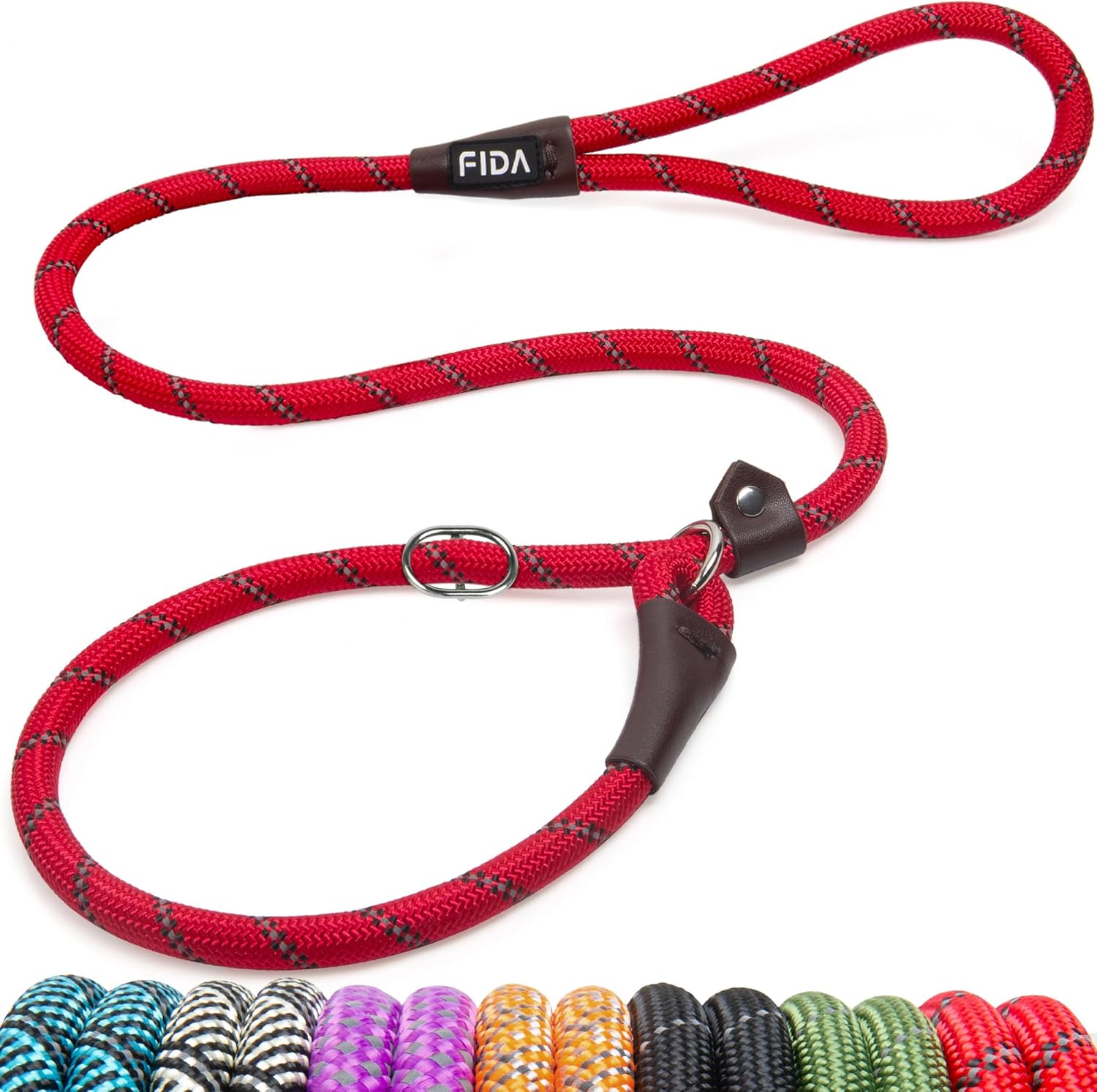 Dog Leash British Style Training Slip Lead Mocha 6 Foot Lead