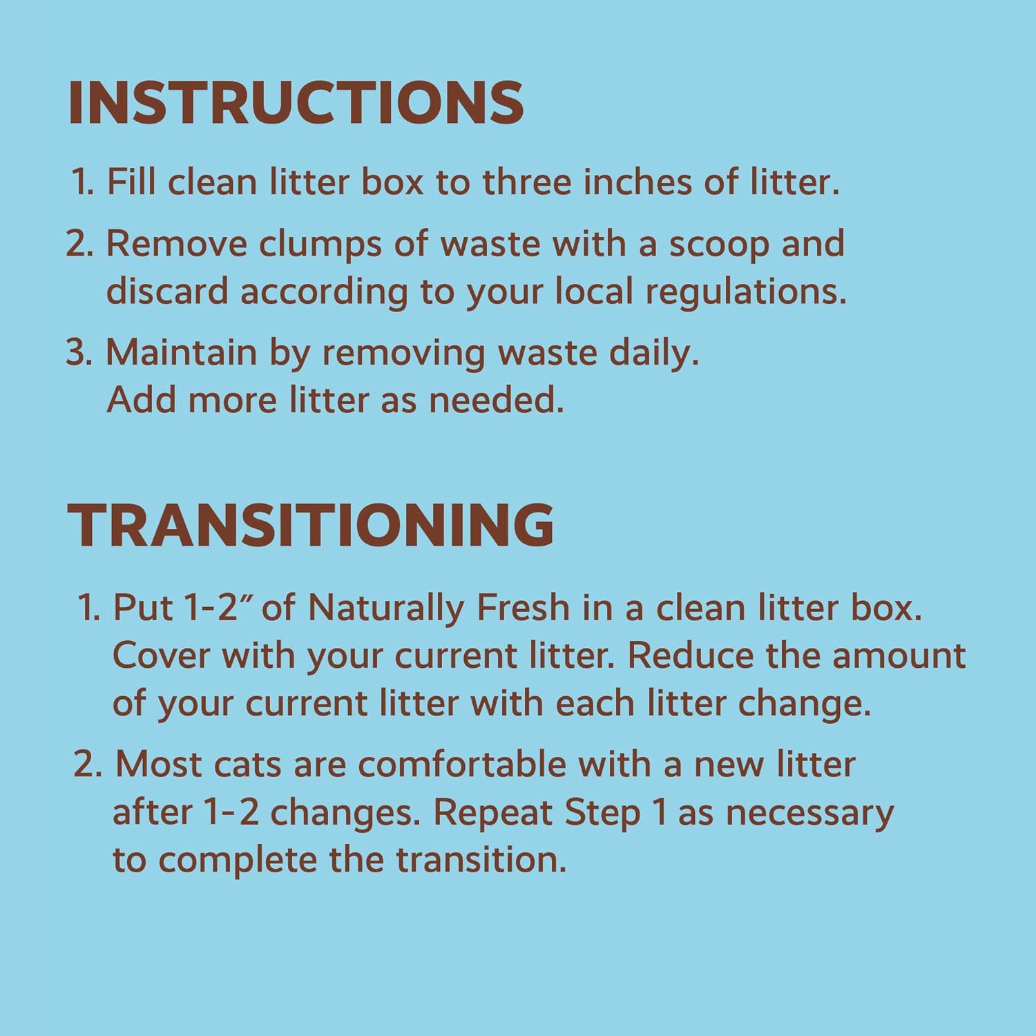 2 Bags Naturally Fresh Walnut-Based Quick Clumping Multi-Cat Litter 26 lb. Bag