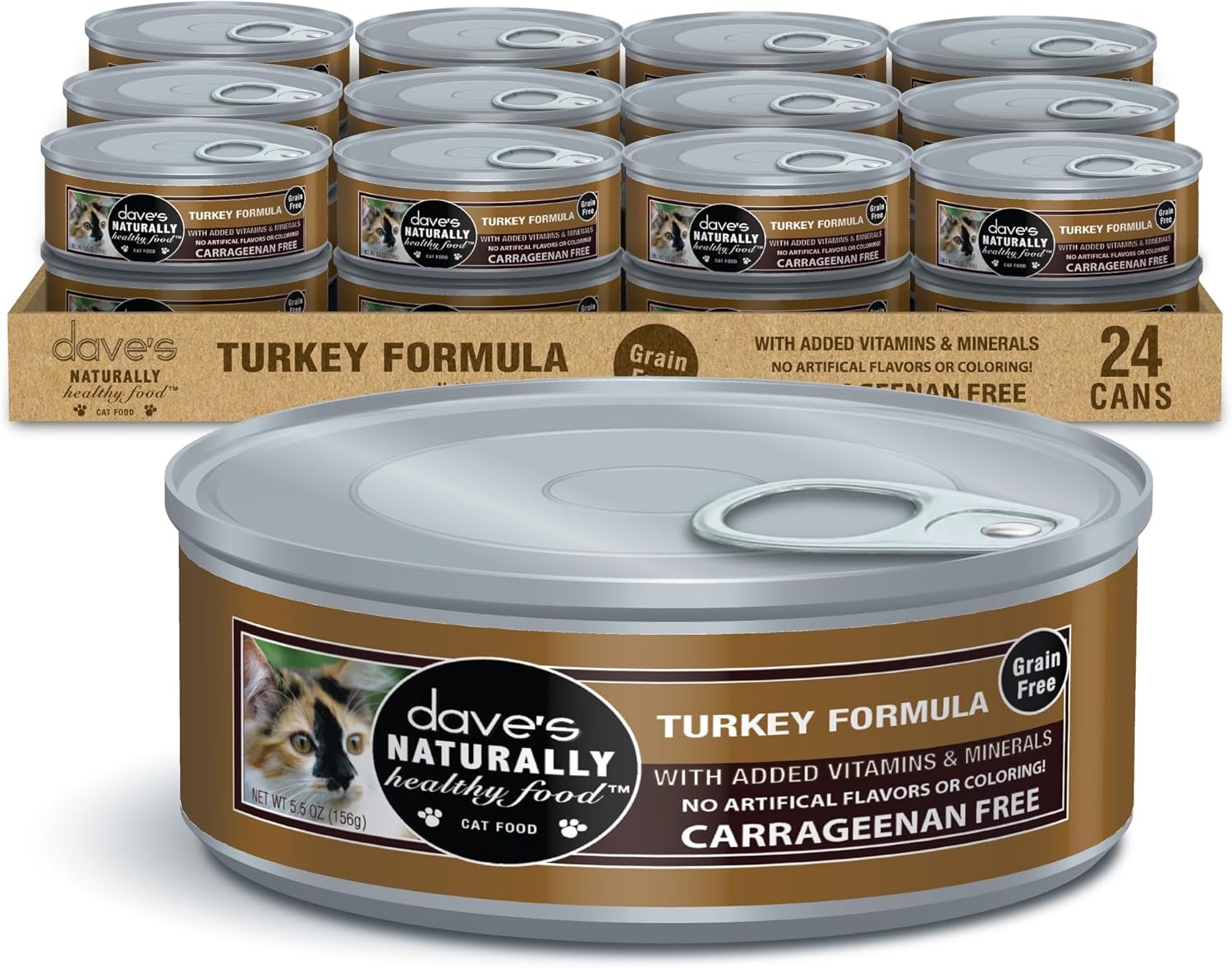 Pet Food Grain Free Wet Canned Cat Food (Turkey) Added Vitamins & Minerals