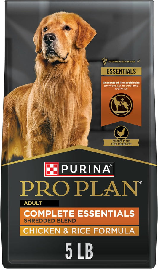 Purina Pro Plan Complete Essentials Shredded Blend Chicken and Rice Dog Food Dry
