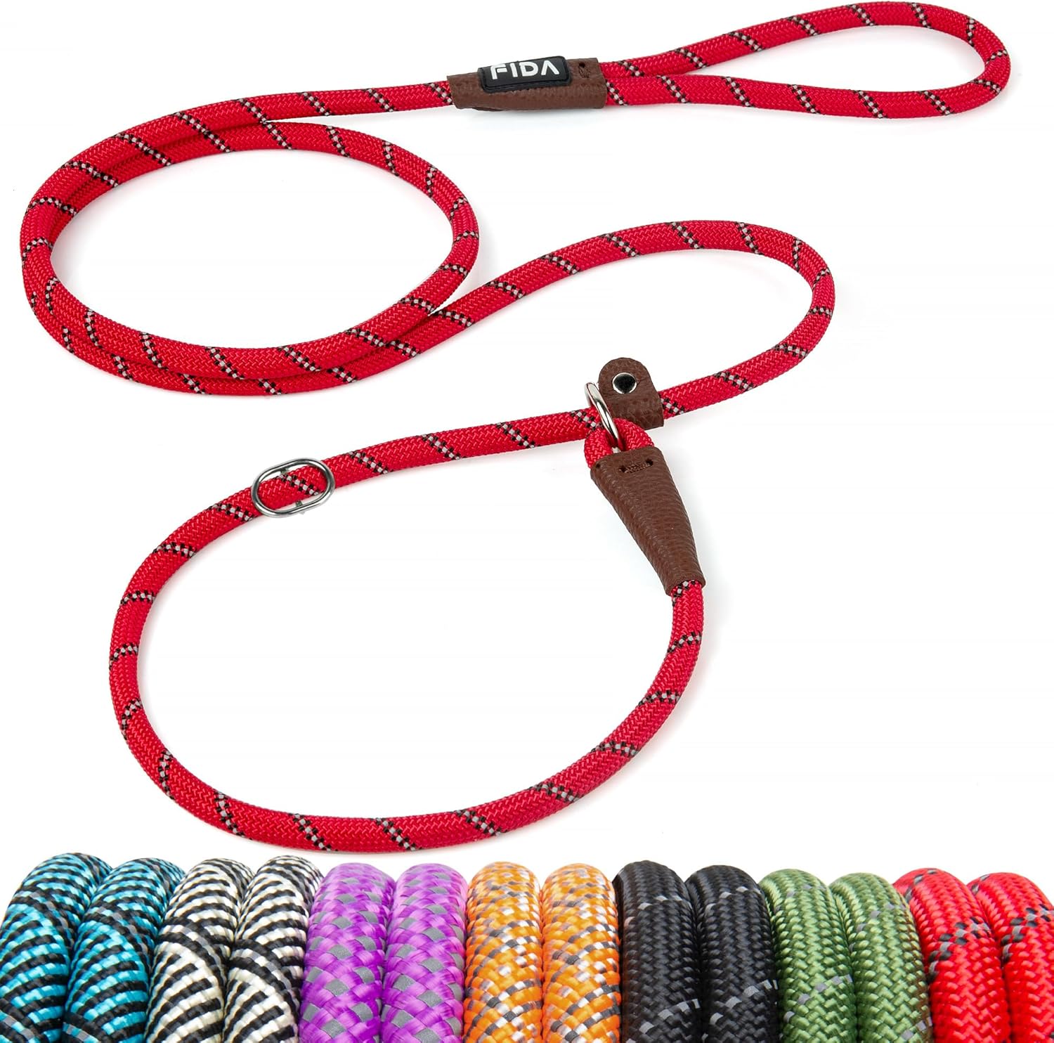 Dog Leash British Style Training Slip Lead Mocha 6 Foot Lead