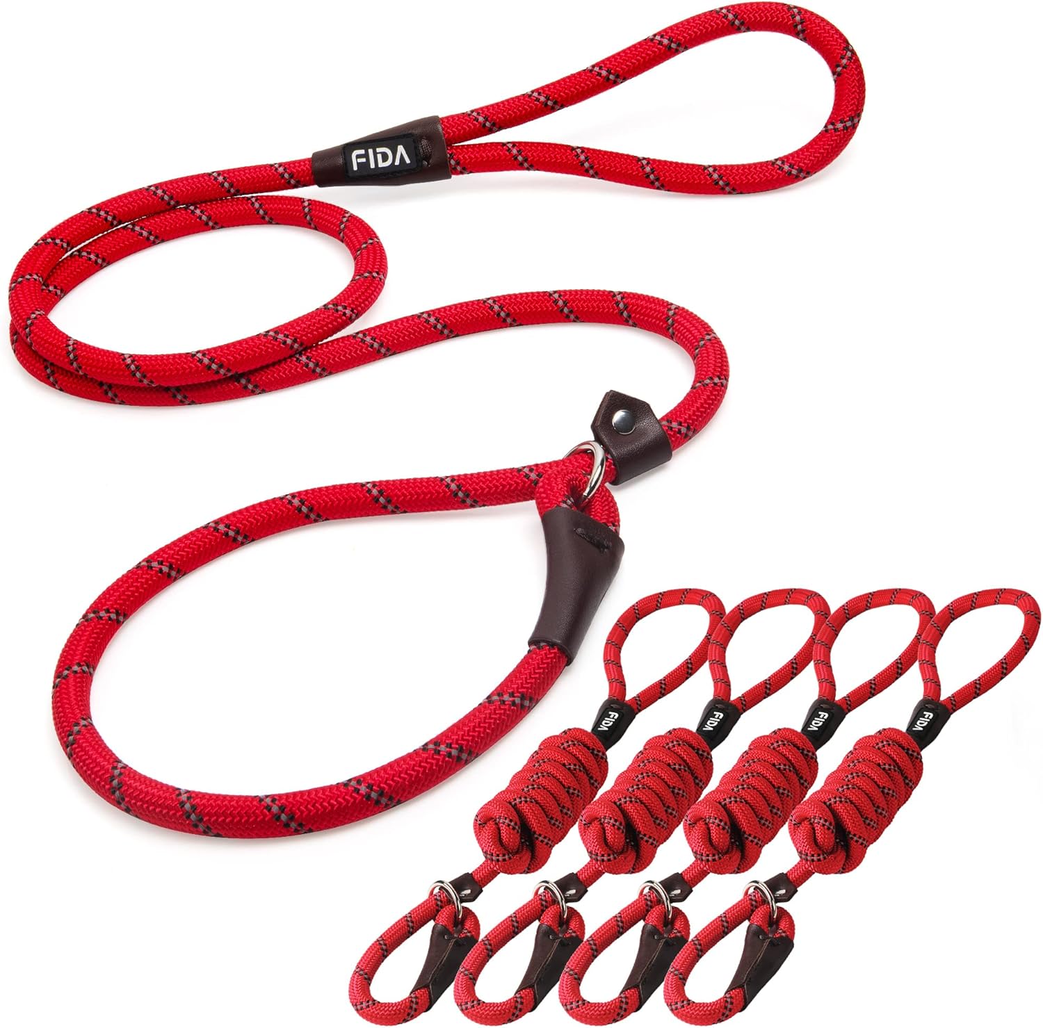 Dog Leash British Style Training Slip Lead Mocha 6 Foot Lead