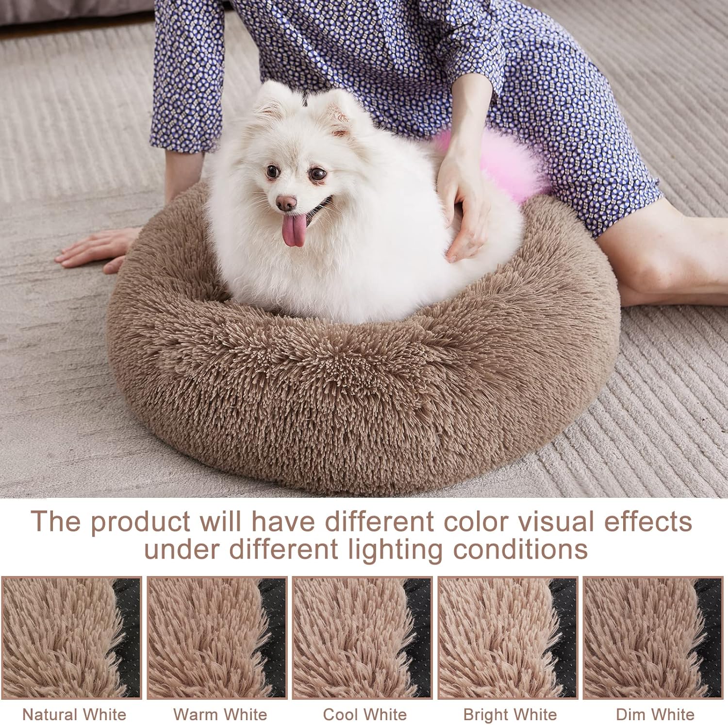 Dog Bed Comfortable Donut Cuddler Round Pet Beds Ultra Soft Washable Dog