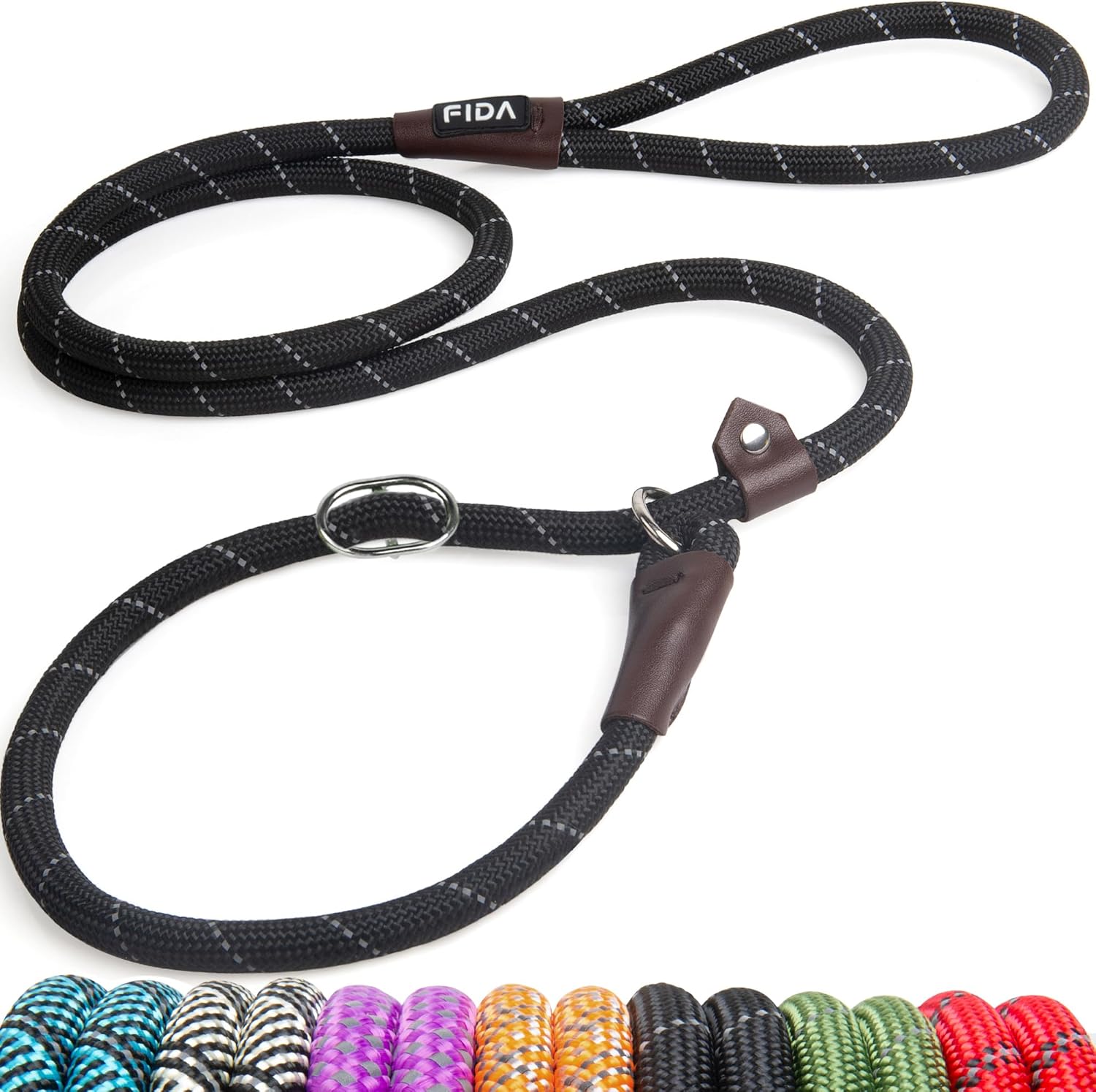 Dog Leash British Style Training Slip Lead Mocha 6 Foot Lead