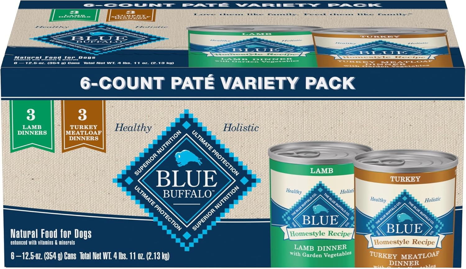 Blue Buffalo Chicken & Beef Pate Wet Dog Food for Adult Dogs - 12.5oz/6ct