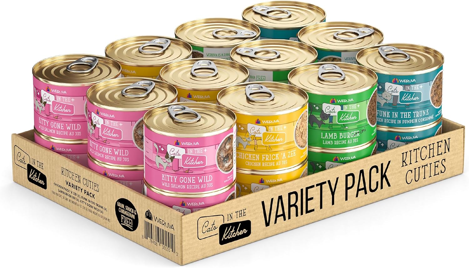 Weruva Cats in The Kitchen Kitchen Cuties Variety Pack Wet Cat Food 3.2oz