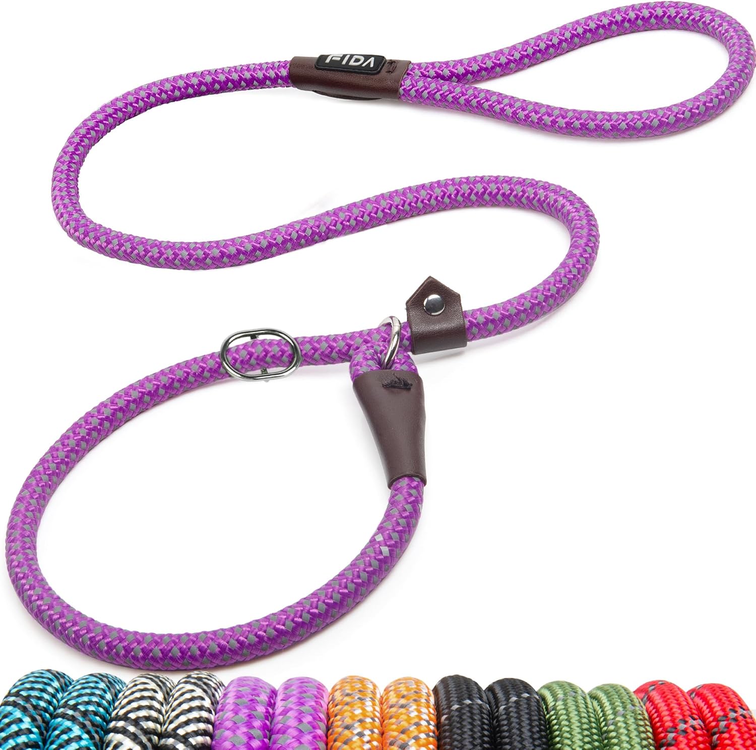 Dog Leash British Style Training Slip Lead Mocha 6 Foot Lead