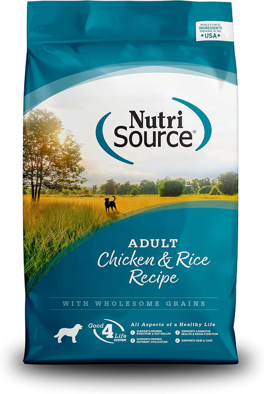 NutriSource Adult Dry Dog Food Chicken Rice 26LB
