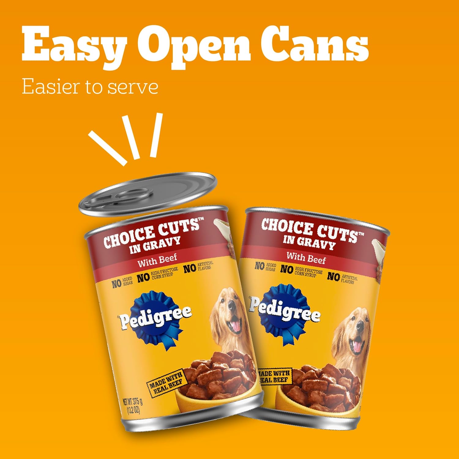 PEDIGREE CHOICE CUTS IN GRAVY Adult Canned Soft Wet Dog Food with Beef, 13.2 oz.