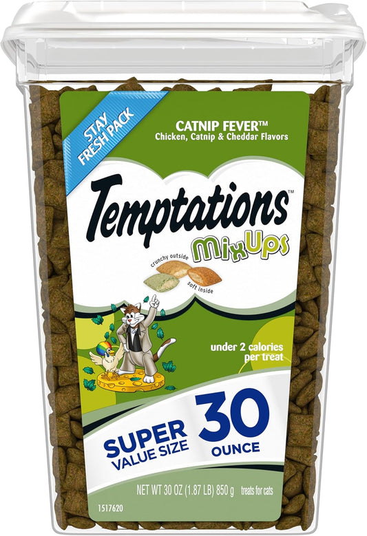 2Pack Mixups Catnip Fever Flavor Crunchy and Soft Cat Treats, 30 Oz. Tub