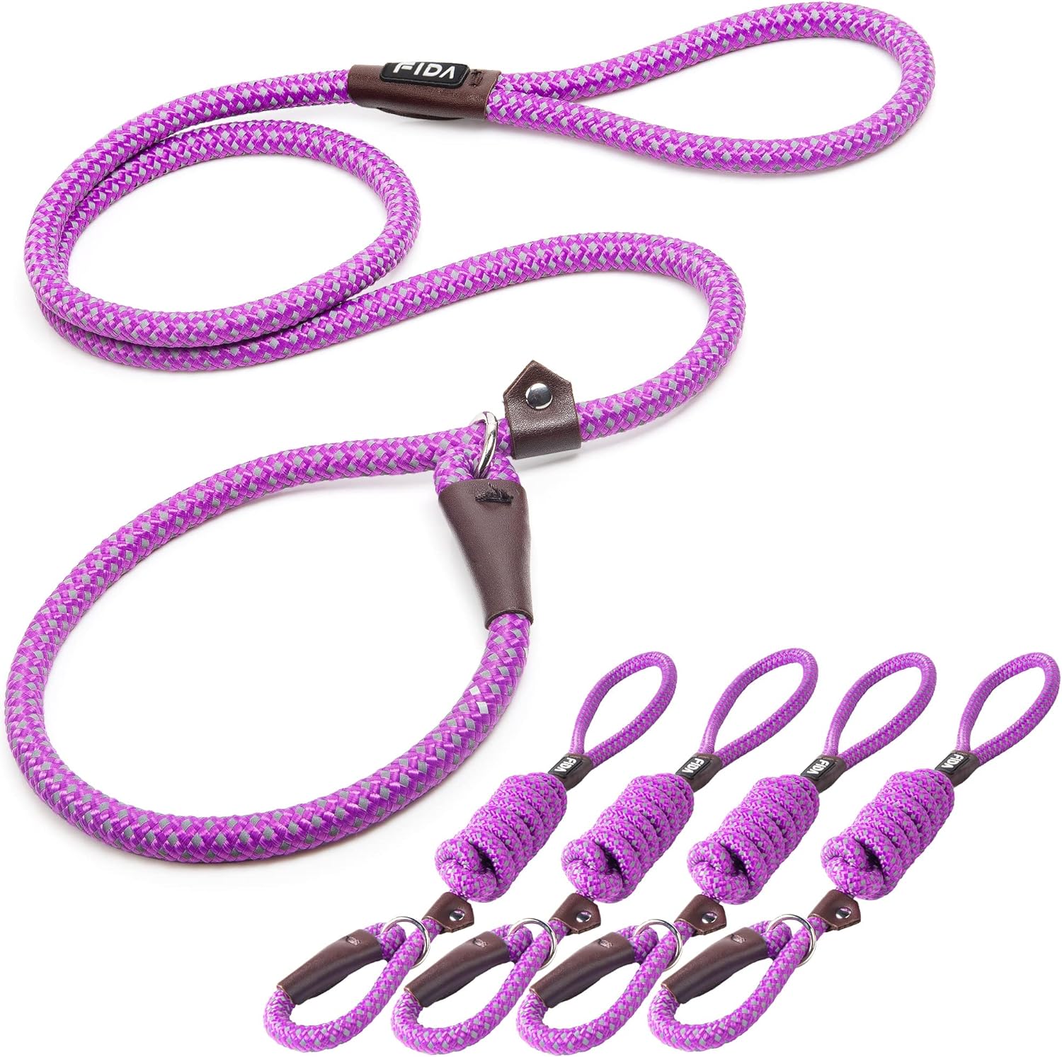 Dog Leash British Style Training Slip Lead Mocha 6 Foot Lead