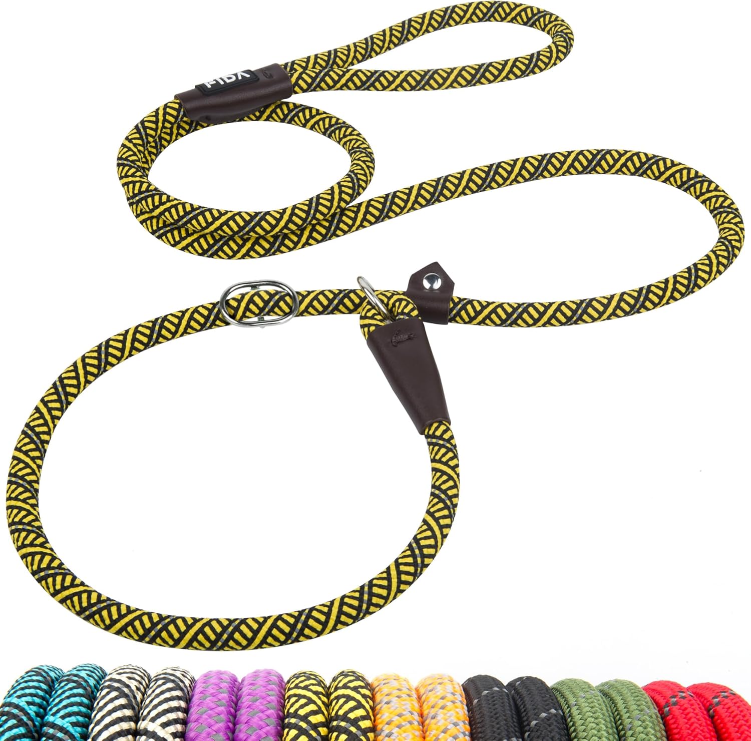 Dog Leash British Style Training Slip Lead Mocha 6 Foot Lead