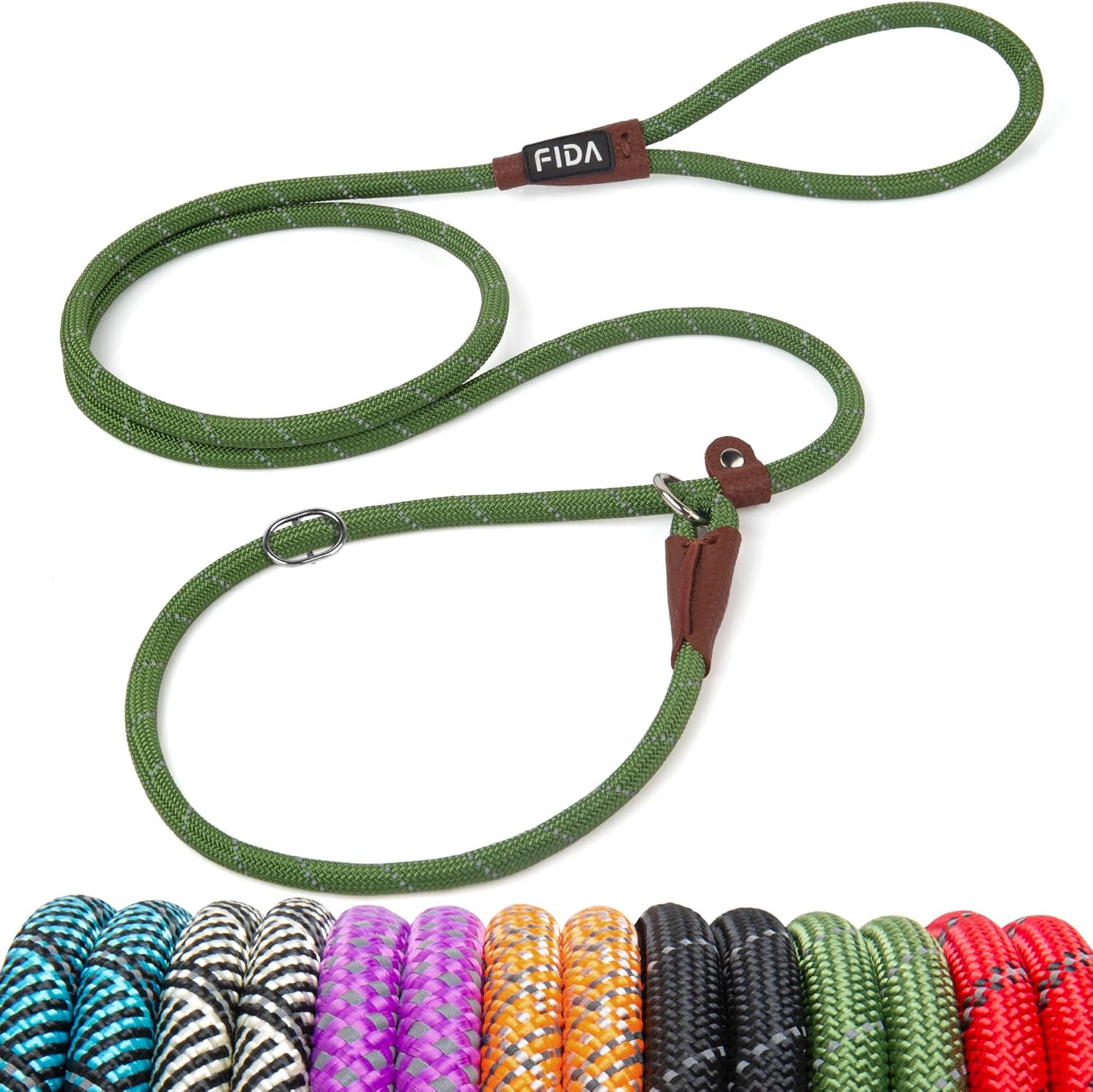 Dog Leash British Style Training Slip Lead Mocha 6 Foot Lead