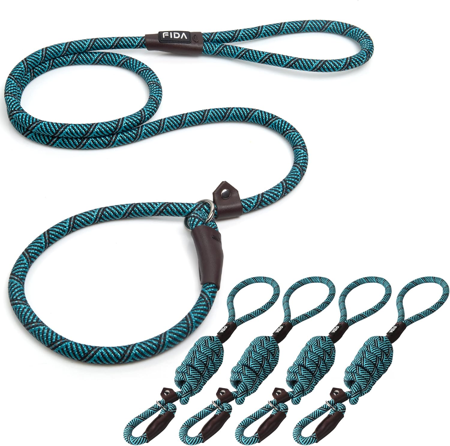 Dog Leash British Style Training Slip Lead Mocha 6 Foot Lead