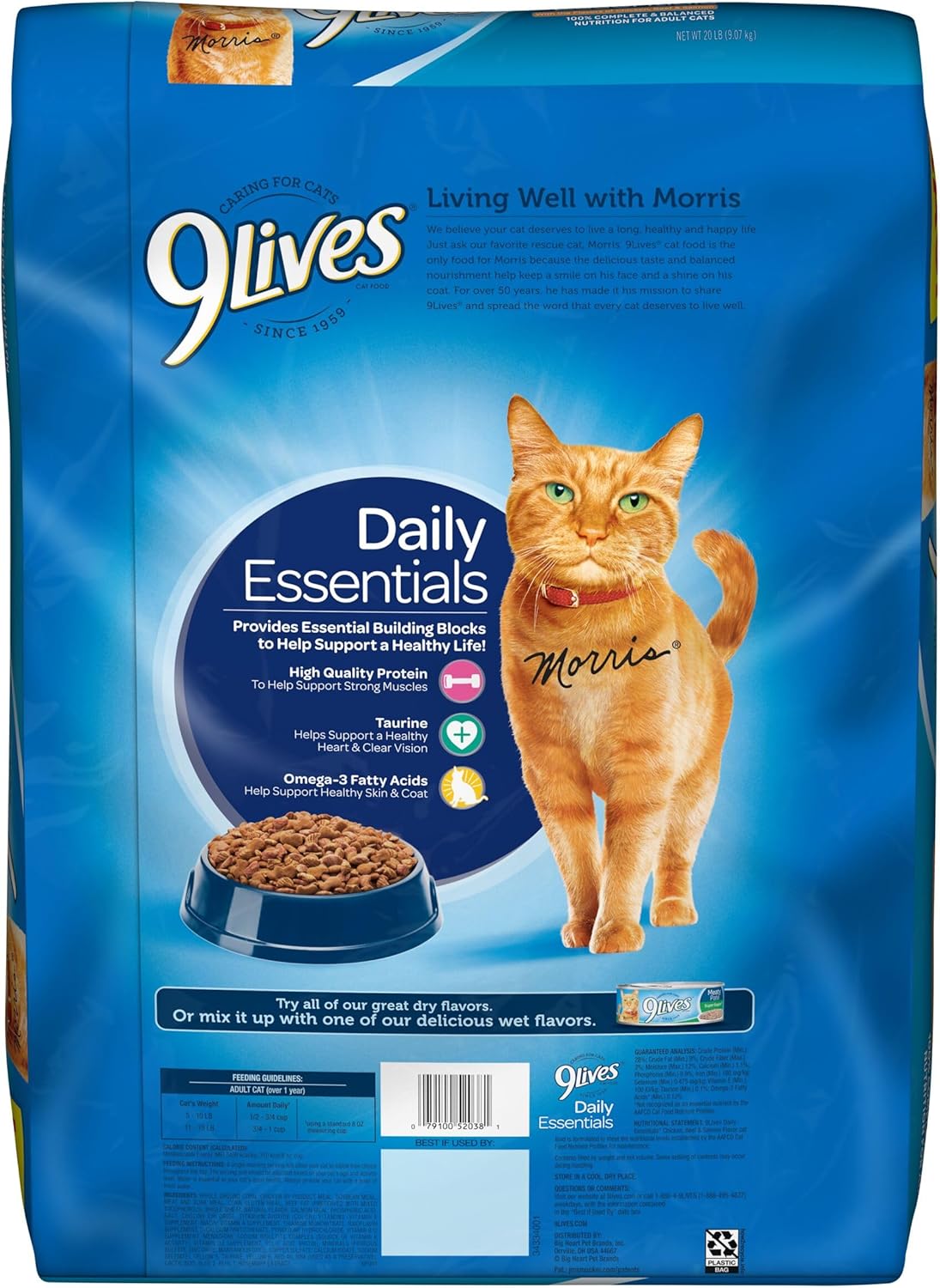 2 Bag 9Lives Daily Essentials Dry Cat Food, 20-Pound Bag